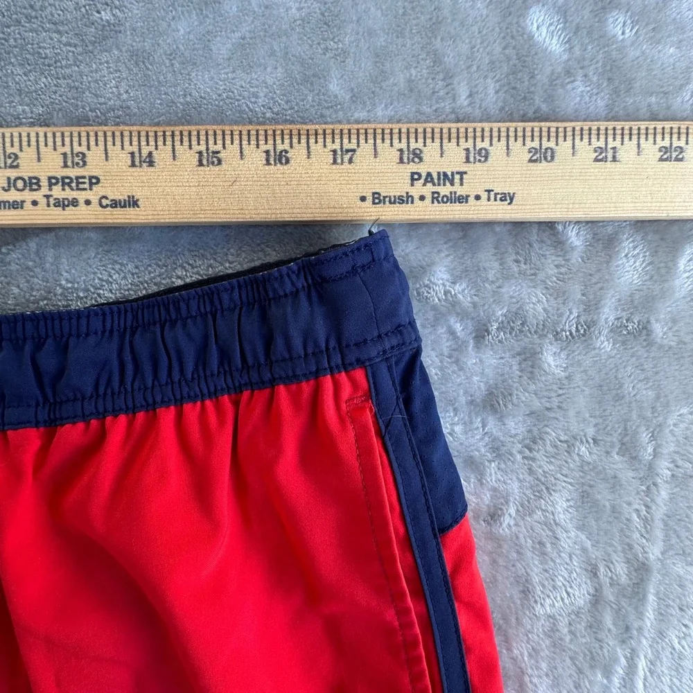 Speedo Running Shorts Mens L Red Blue‎ Retro Split Hem Mesh Lined 5
